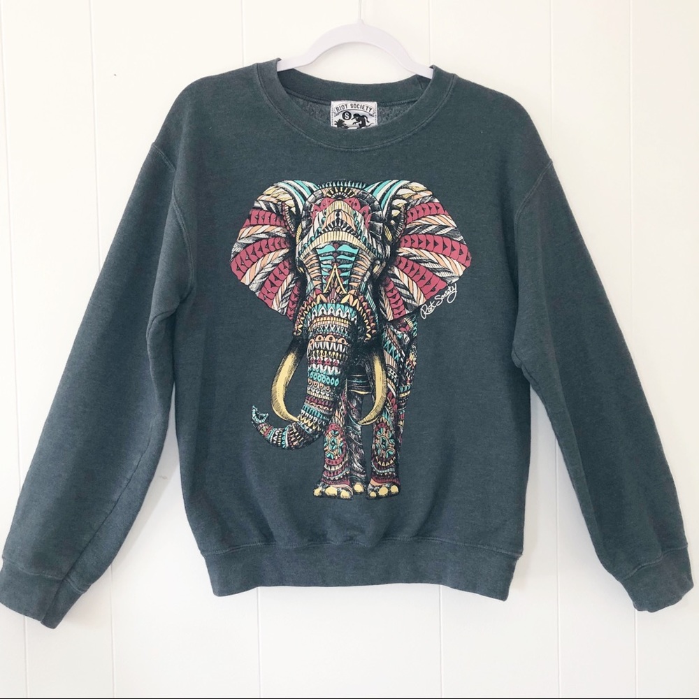 Riot Society Elephant Sweatshirt